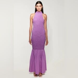 SWF Mac London Purple Handmade Mermaid Maxi Dress Size Large STUNNING NWT